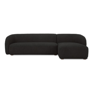 Moe's Faye Right Sectional in Black Boucle