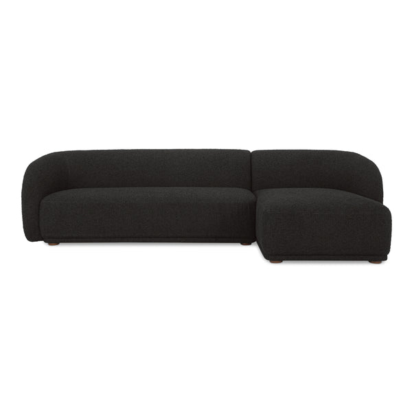 Moe's Faye Right Sectional in Black Boucle