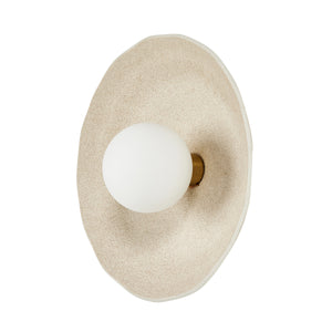 Organic Ceramic Sconce in Light Sand