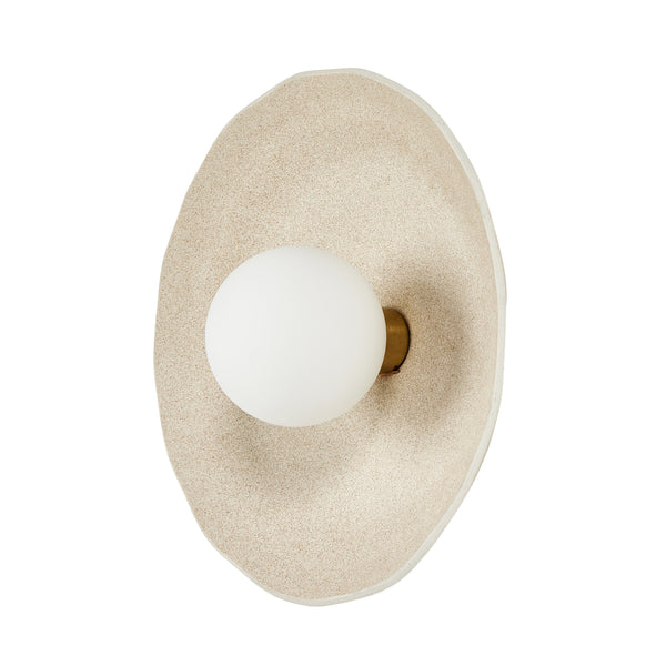 Organic Ceramic Sconce in Light Sand