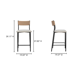 Foley Counter Stool in White Bouclé