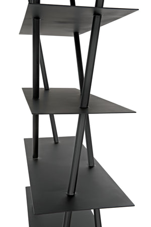 Siddhartha Industrial Steel Bookcase in Matte Black