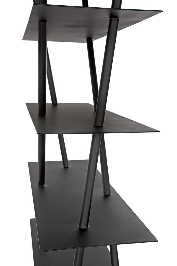 Siddhartha Industrial Steel Bookcase in Matte Black