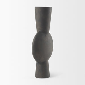 Kaz 8.3L x 3.9W x 16.7H Earthy Brown Ceramic Vase