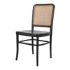 Sonora Rattan Dining Side Chair Wood Seat, Black/Natural