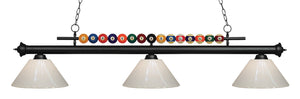 Shark 3 Light Billiard Light in Matte Black Finish