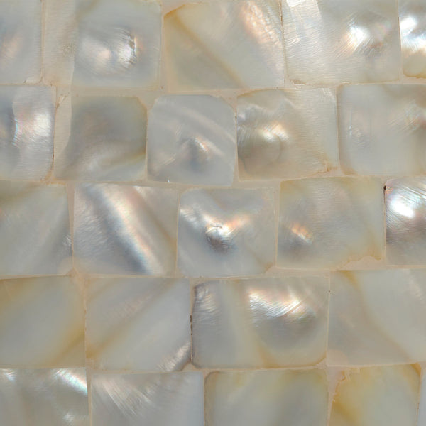 Capsule Mother of Pearl Table Lamp with Linen Shade