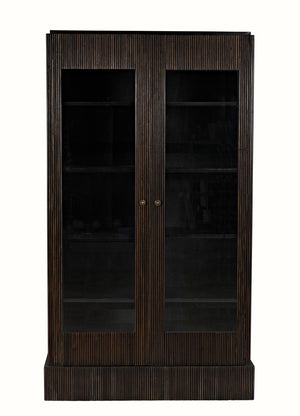 Noho Hutch in Mahogany, Hand-Rubbed Black with Light Brown Accents