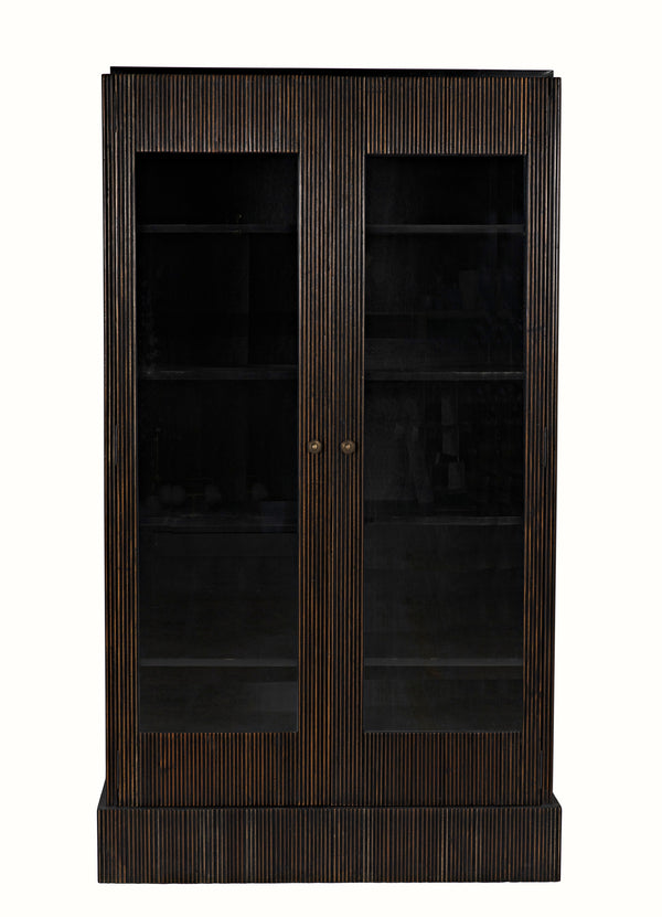 Noho Hutch in Mahogany, Hand-Rubbed Black with Light Brown Accents