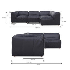 Form Signature Modular Sectional in Vantage Black Leather