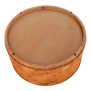 Arsenio Burl Wood Round Coffee Table, Golden Brown Burl