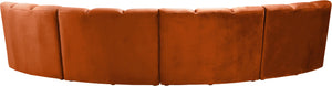 Lynda 4pc. Modular Sectional In Cognac Velvet