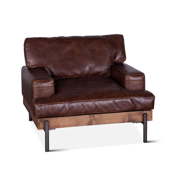 Portofino Leather Armchair Geisha Brown