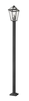 Talbot 3 Light Outdoor Post Mounted Fixture in Black Finish