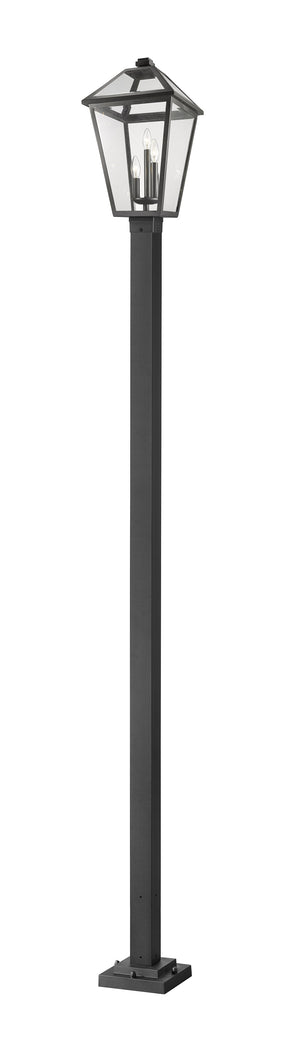Talbot 3 Light Outdoor Post Mounted Fixture in Black Finish