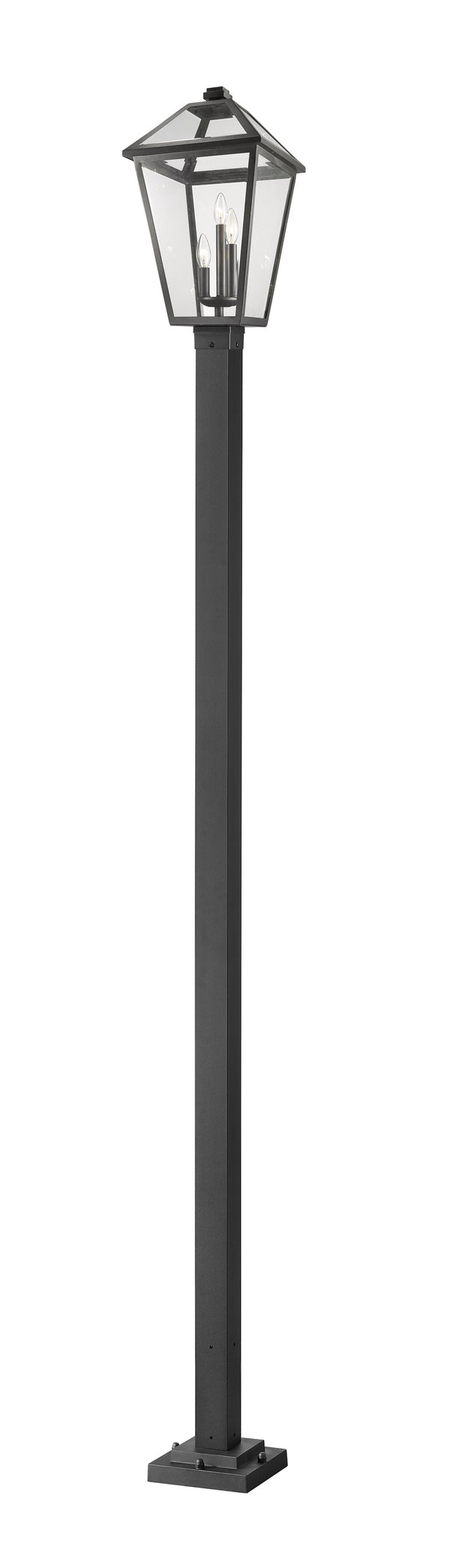 Talbot 3 Light Outdoor Post Mounted Fixture in Black Finish