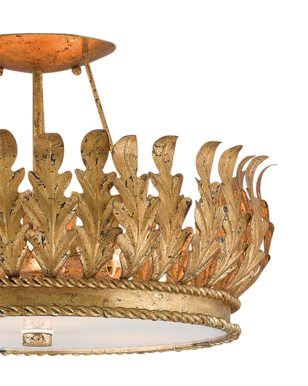 Biddulph Semi-Flush In Gold Leaf