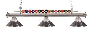 Shark 3 Light Billiard Light in Brushed Nickel Finish