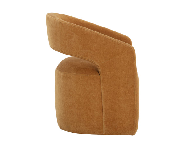 LLORET WHEELED DINING ARMCHAIR - DANNY AMBER