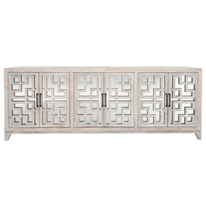 Arley Solid Wood 6-Drawer Cabinet in Timeworn Cream