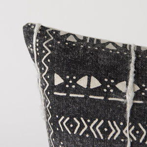 Bethune 18 x 18 Black And White Embroidered Pattern Decorative Pillow Cover