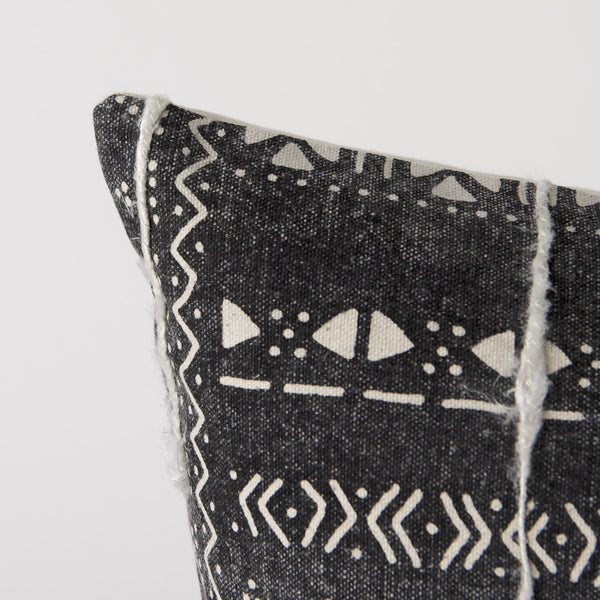 Bethune 18 x 18 Black And White Embroidered Pattern Decorative Pillow Cover