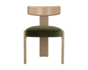 HORTON DINING CHAIR - RUSTIC OAK - FOREST GREEN