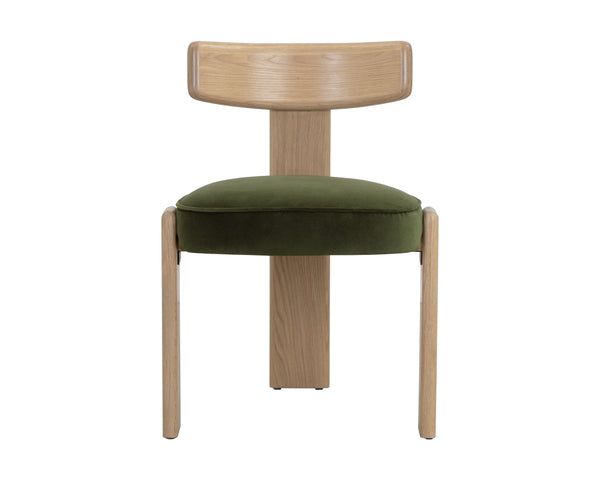 HORTON DINING CHAIR - RUSTIC OAK - FOREST GREEN