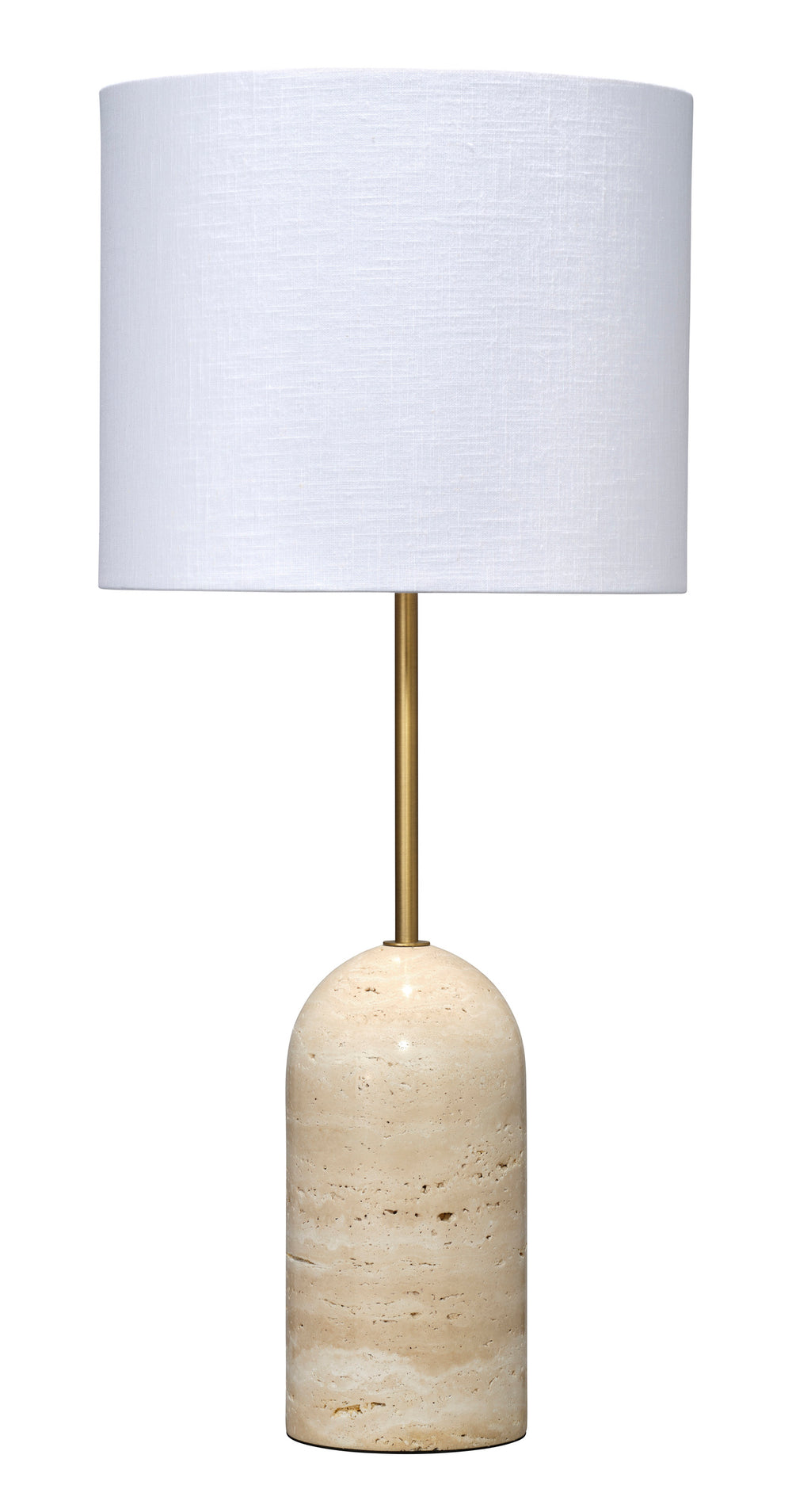 Holt Travertine Table Lamp with Linen Shade