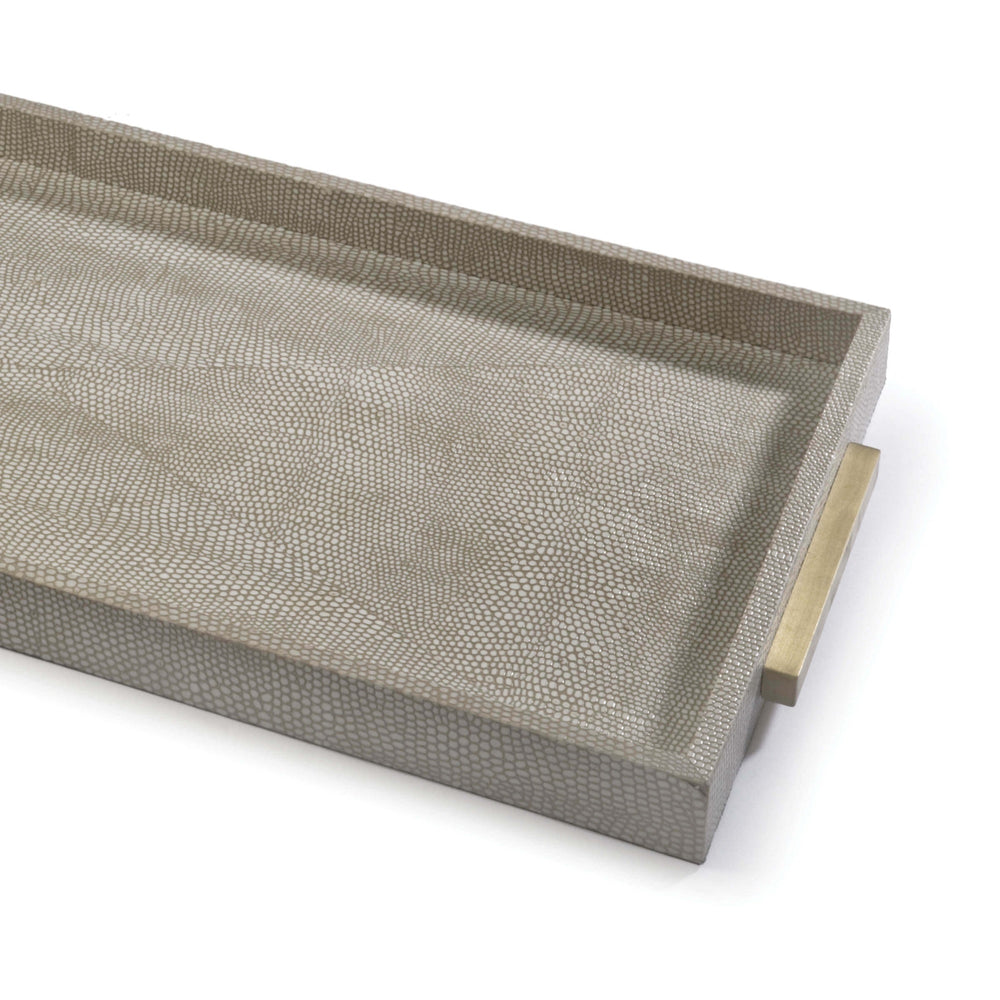 Rectangle Shagreen Boutique Tray (Ivory Grey Python)