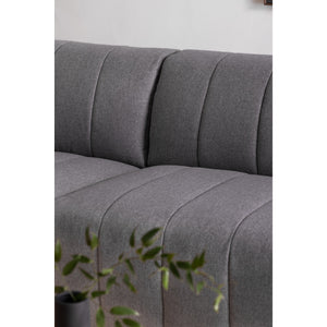 Moe's Lyric Slipper Chair in Grey with Channel Stitching