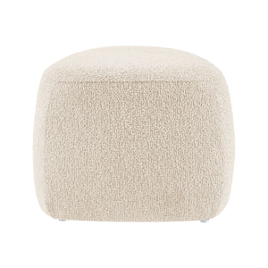Carlese Boucle Small Ottoman, Palladian Beige