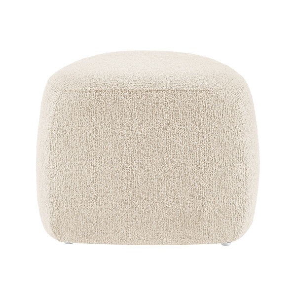 Carlese Boucle Small Ottoman, Palladian Beige