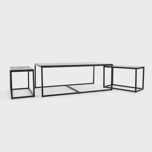 Buckley Cast Aluminum Rectangle Coffee Table Set