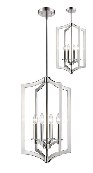 Zander 4 Light Pendant in Brushed Nickel Finish
