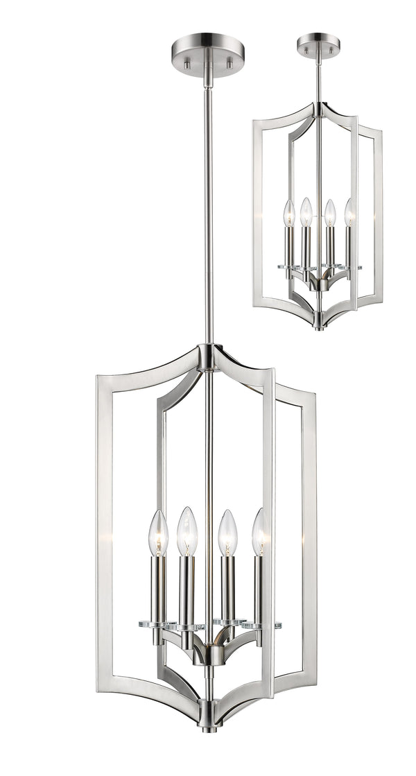 Zander 4 Light Pendant in Brushed Nickel Finish