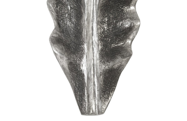 Petiole Wall Leaf, Silver, Small, Version B