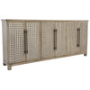 Landon Solid Wood 6Dr Cabinet with Mirror Accents - Cream