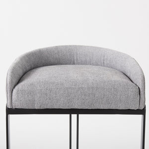 Hollyfield 20.5 x 19.7 x 32.7 Gray Fabric Seat W/ Gray Metal Base Bar Stool