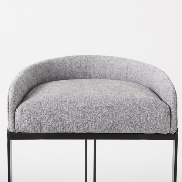 Hollyfield 20.5 x 19.7 x 32.7 Gray Fabric Seat W/ Gray Metal Base Bar Stool