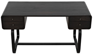 Voltes Ebony Walnut Desk with Matte Black Industrial Steel Base
