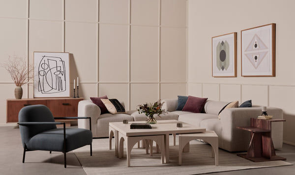 Amara Coffee Tbl W/Nesting Arch Stls In Wht