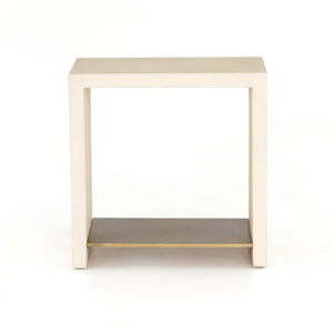 Hugo End Table-Parchment White