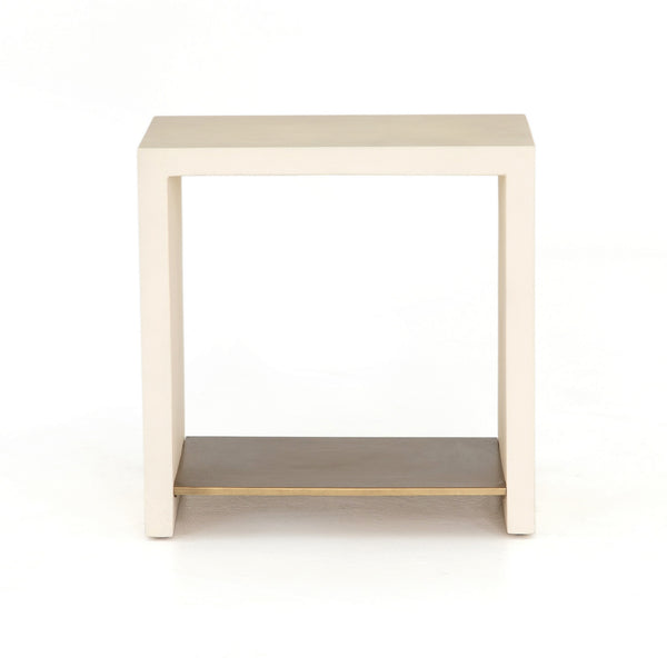 Hugo End Table-Parchment White