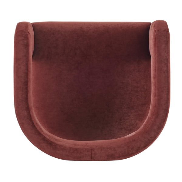Althea Velvet Accent Arm Chair, Dainty Maroon