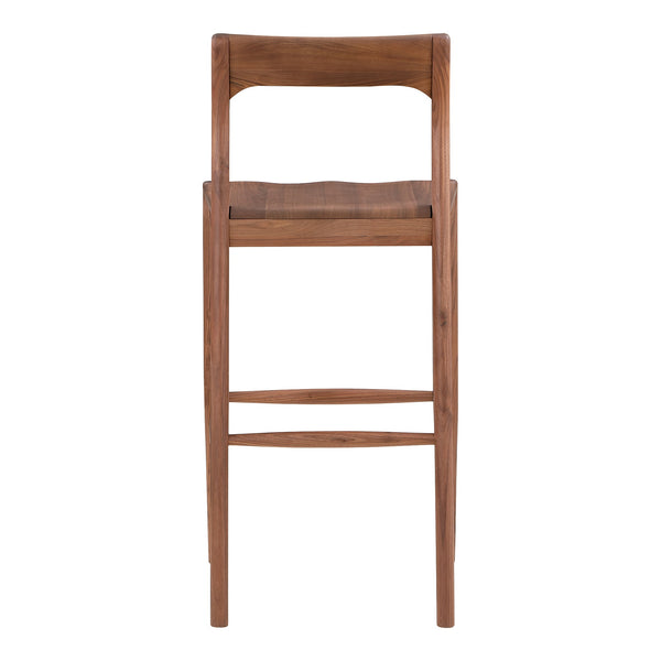 Moe's Owing Barstool Walnut Brown Mid-Century