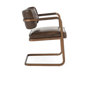 Fonda Leather Dining Chair - Truffle Brown