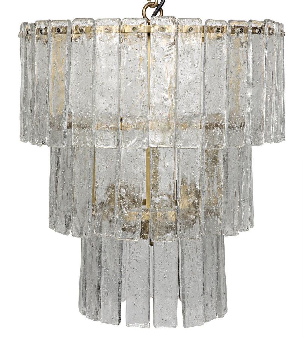 Bruna Chandelier, Small, Metal with Brass Finish
