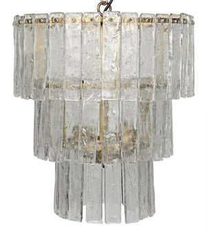 Bruna Chandelier, Small, Metal with Brass Finish
