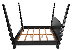 Brancusi Bed, Queen, Hand Rubbed Black
